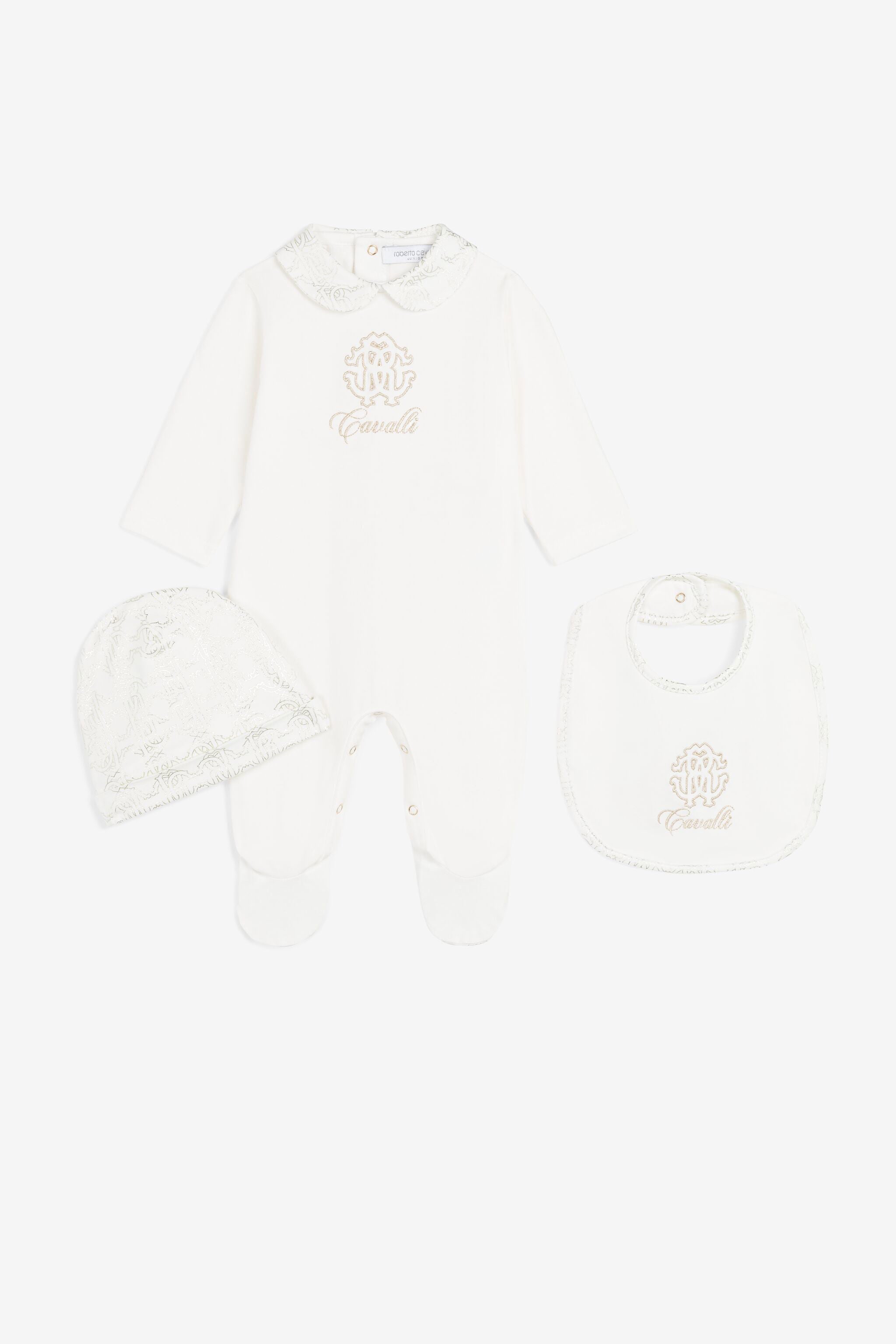 JU Strampler-Set mit Logo-Stickerei Gold Platinum QJT888-JV025