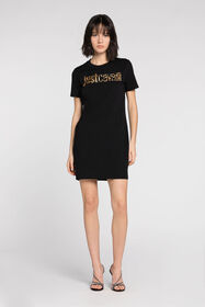 JC Just Cavalli Logo-Print Mini Dress BLACK Q61537-Q0440