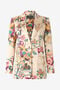 RC Blazer En Soie À Imprimé Oriental Bird RC Blazer En Soie À Imprimé Oriental Bird Ivoire/Rose VKT405-TYP76