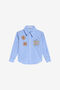 JU Camisa de rayas con parche JU Camisa de rayas con parche WHITE/LIGHT BLUE XJT70P-FN009