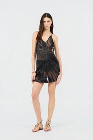 RC Mini Slip Dress With Ray Devoré Print BLACK XKT101-FXI15
