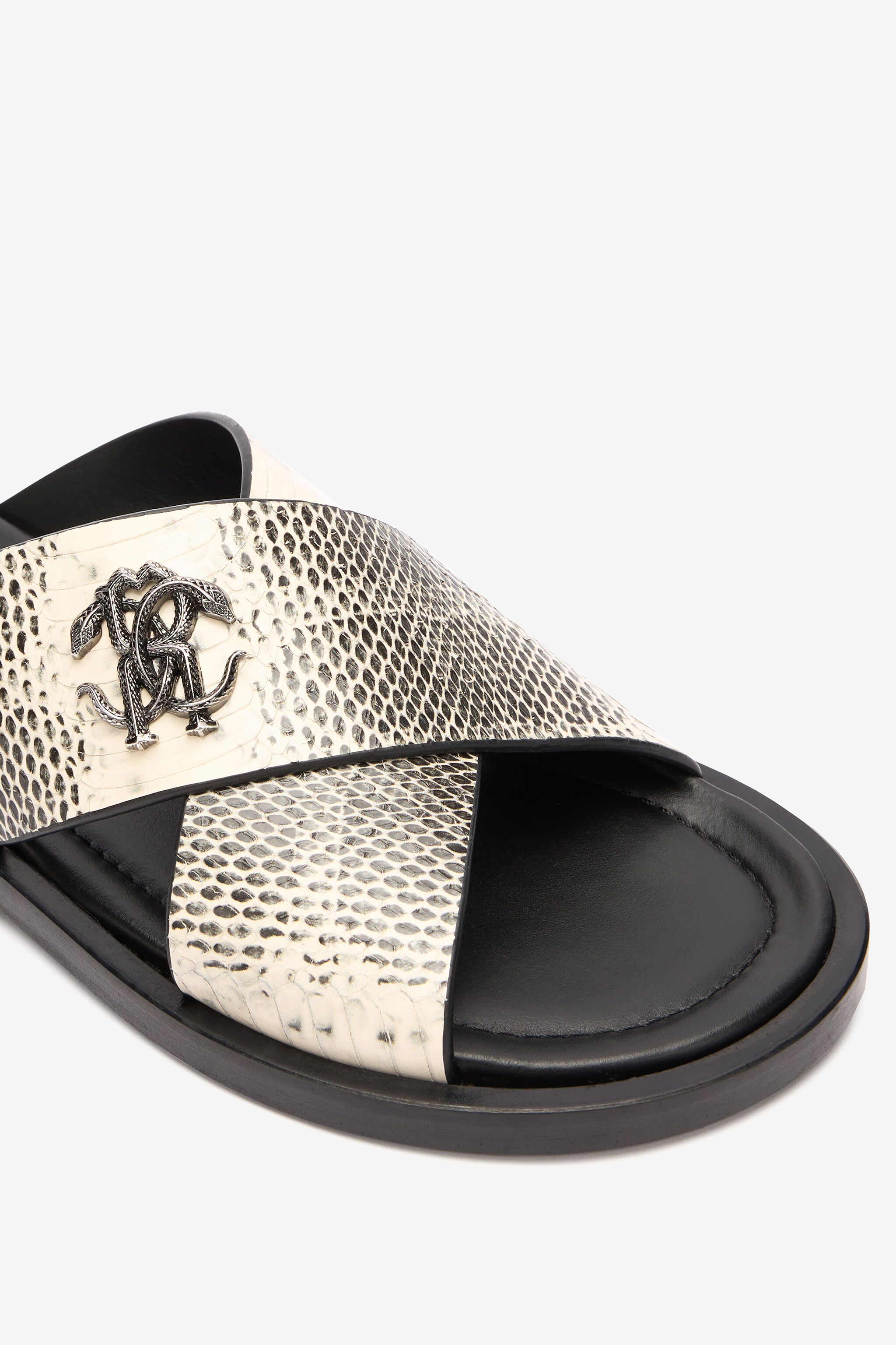 RC Slides With Cobra Print And Mirror Snake Monogram RC Slides With Cobra Print And Mirror Snake Monogram Black/White URS021-PZU07
