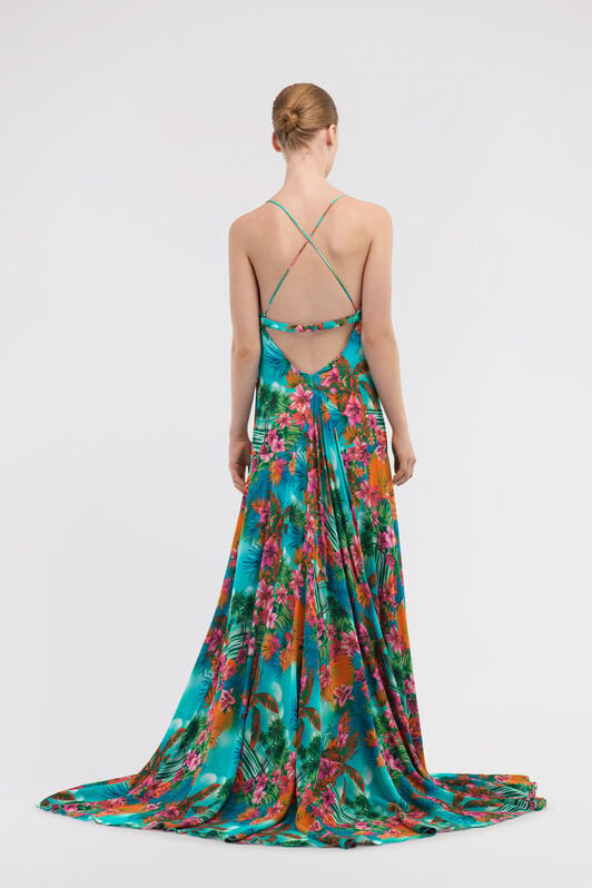 RC Long dress Hawaii print RC Long dress Hawaii print Light blue SKT118-7HI84