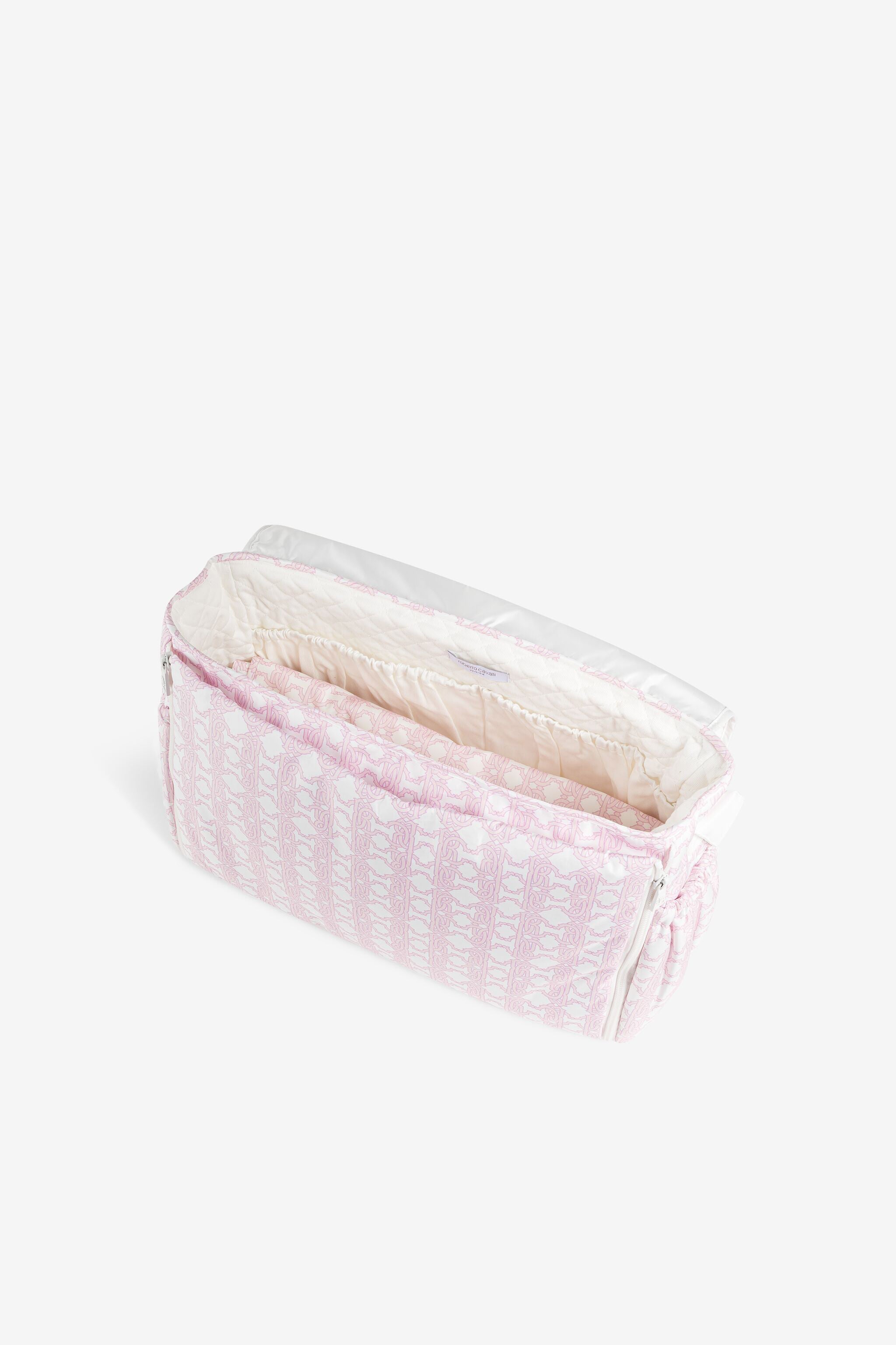 JU RC Monogram-Embroidered Changing Bag JU RC Monogram-Embroidered Changing Bag Pink RJT844-5RF66