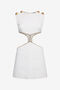 RC Linen Canvas Chalk Effect Cut-Out Mini Dress White UWT101-LG011