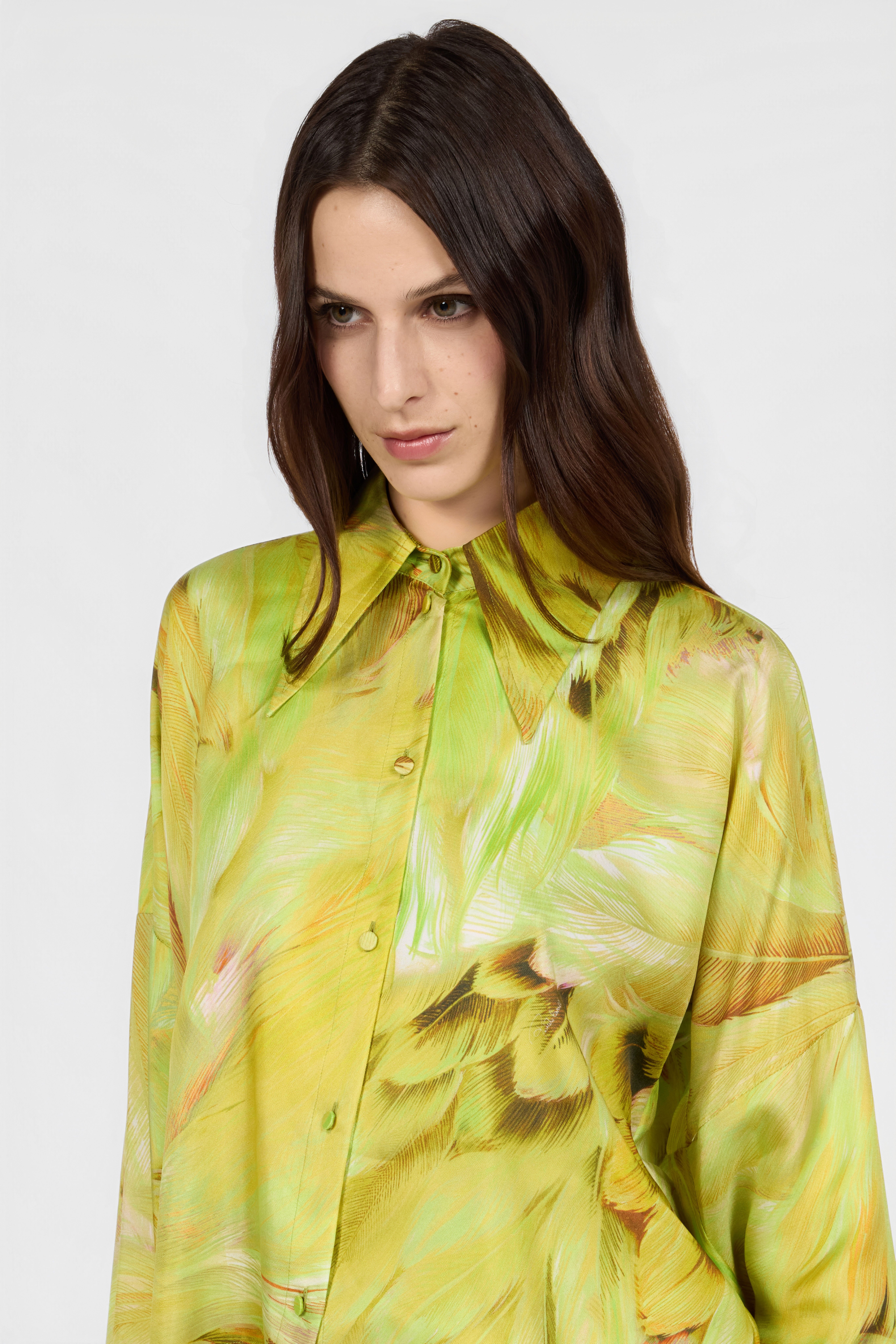 RC Plumage print shirt LIME SWT705-4QL71