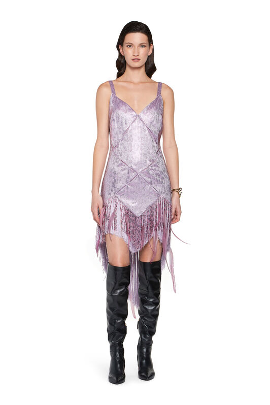 RC Fringed light amethyst evening dress RC Fringed light amethyst evening dress Purple HWR122-SE001