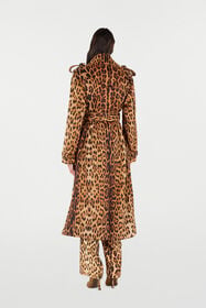 RC Long Trench Coat With Jaguar Skin Print Brown VKT503-HEP73