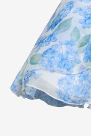 JU Falda De Mezcla De Seda Con Estampado Plumago WHITE/BLUE WJT301-CTR13
