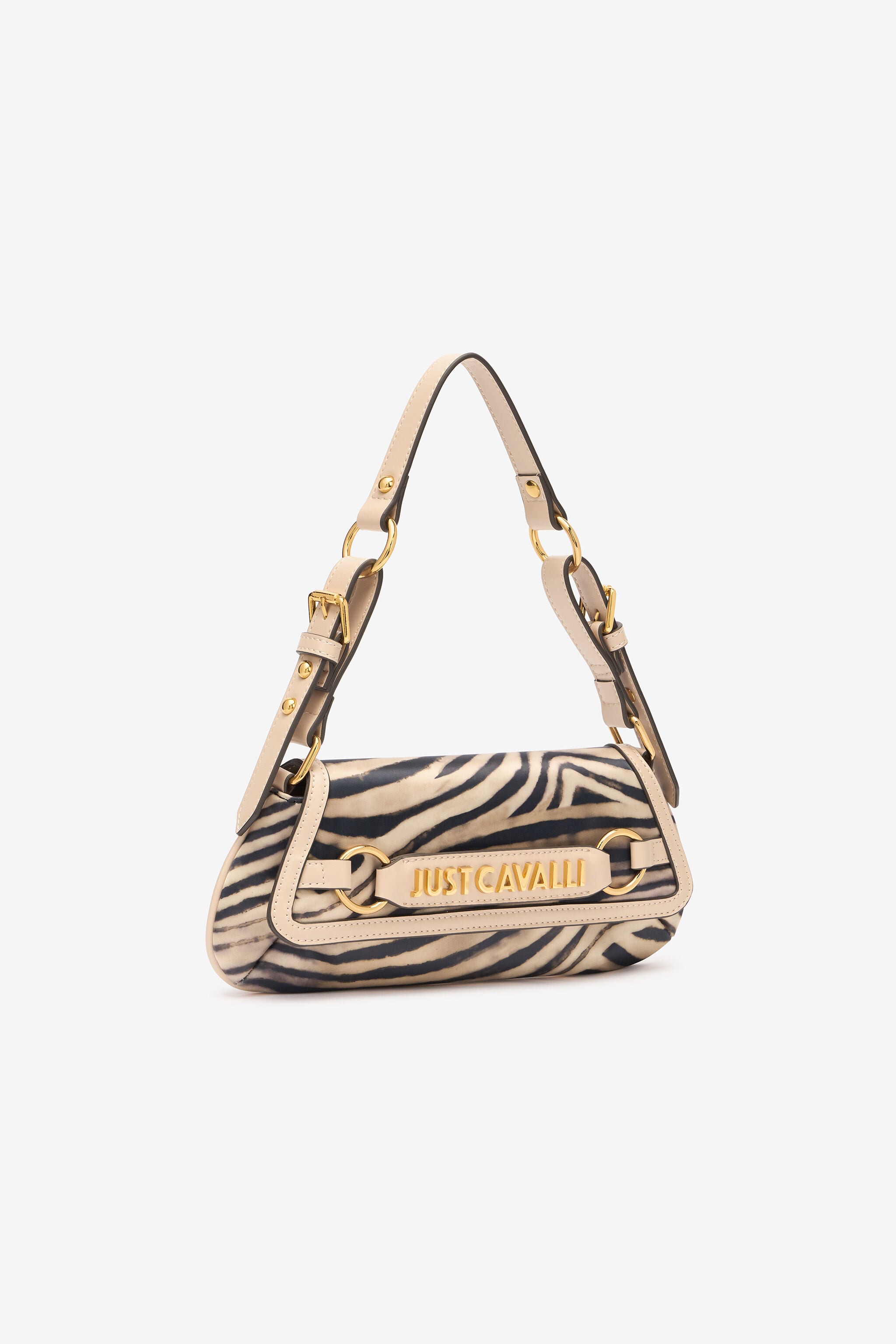 JC Shoulder Bag With Tiger Skin Print And Logo JC Shoulder Bag With Tiger Skin Print And Logo Light Brown UFB100-UF469
