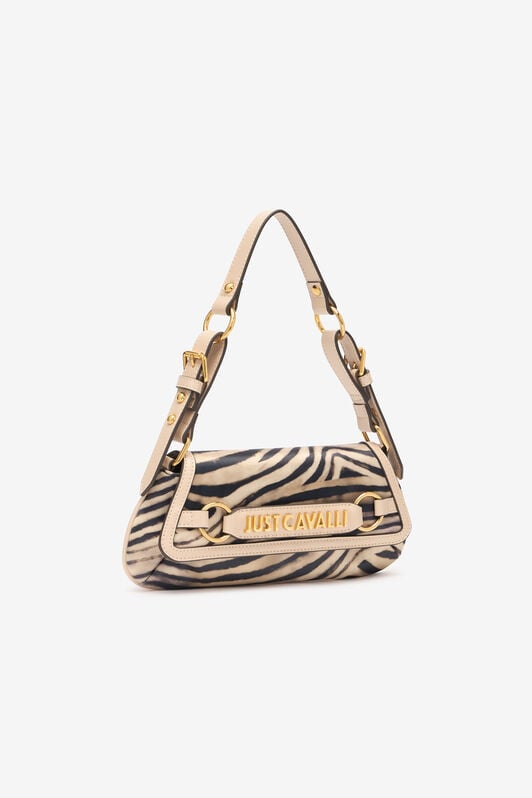 JC Shoulder Bag With Tiger Skin Print And Logo JC Shoulder Bag With Tiger Skin Print And Logo Light Brown UFB100-UF469