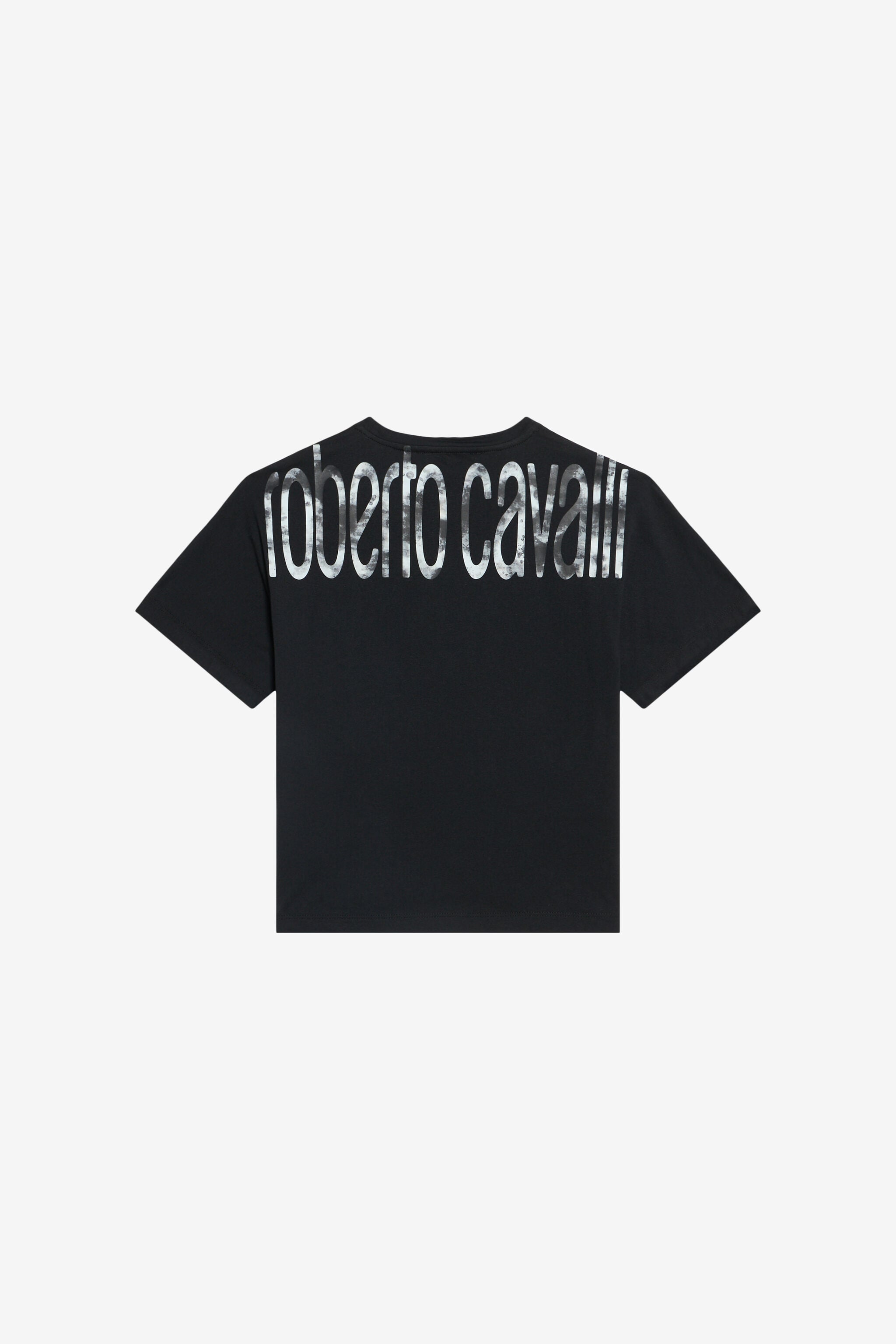 JU Black Cotton T-shirt With Logo Print JU Black Cotton T-shirt With Logo Print BLACK WJT60K-JD001