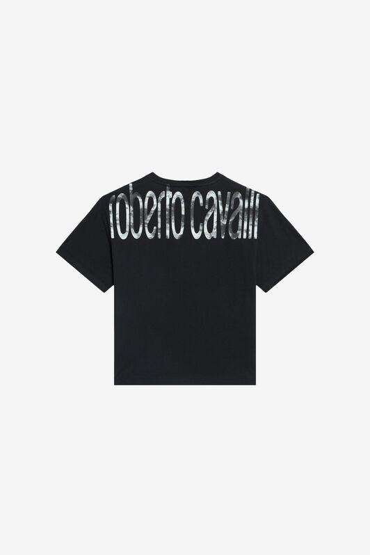 JU Black Cotton T-shirt With Logo Print JU Black Cotton T-shirt With Logo Print BLACK WJT60K-JD001