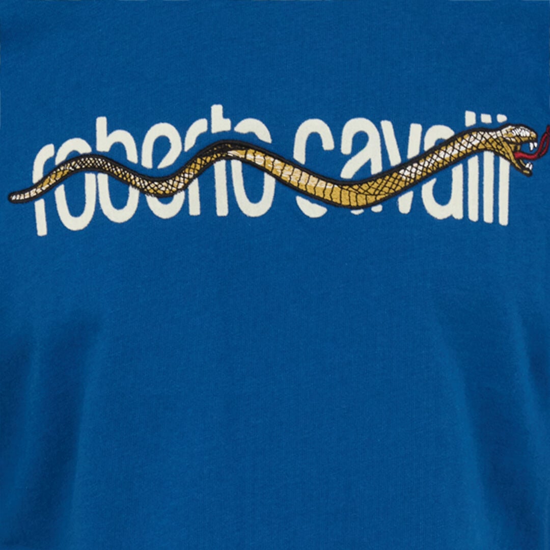 RC T-shirt bleue avec logo et serpent RC T-shirt bleue avec logo et serpent BLUE ROT60C-JD065