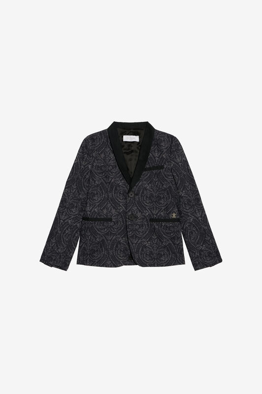 JU Brocade Print Cotton Jacket BLACK VJT42E-TYP29