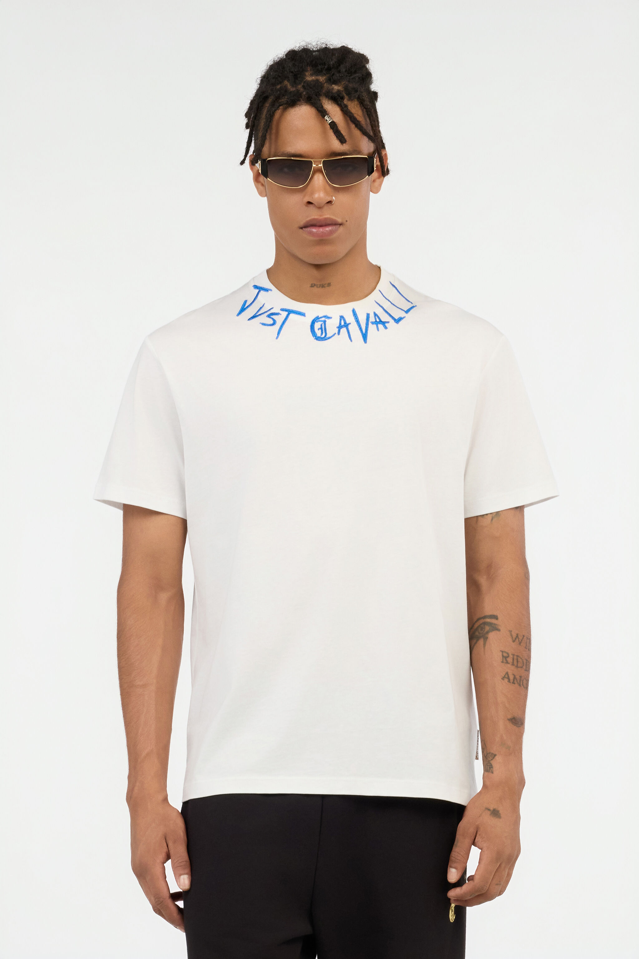 JC T-shirt Bianca con Logo Graffiti WHITE VFT047-VF091