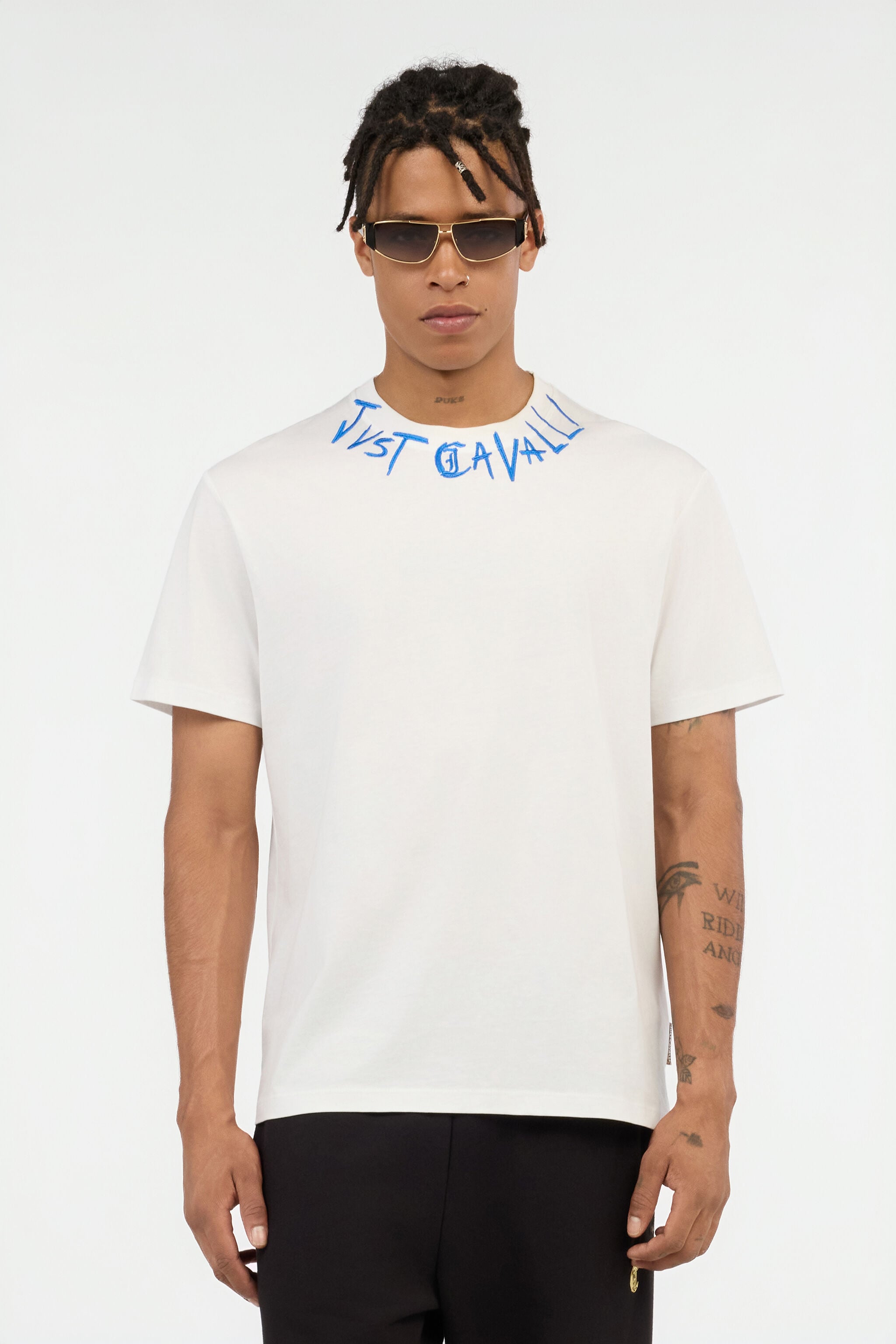 JC White T-Shirt with Graffiti Logo JC White T-Shirt with Graffiti Logo WHITE VFT047-VF091