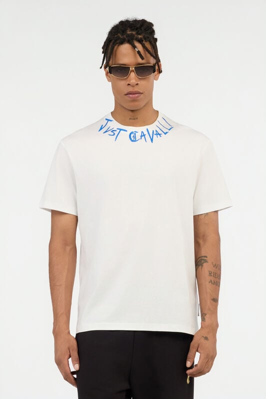 JC White T-Shirt with Graffiti Logo JC White T-Shirt with Graffiti Logo WHITE VFT047-VF091