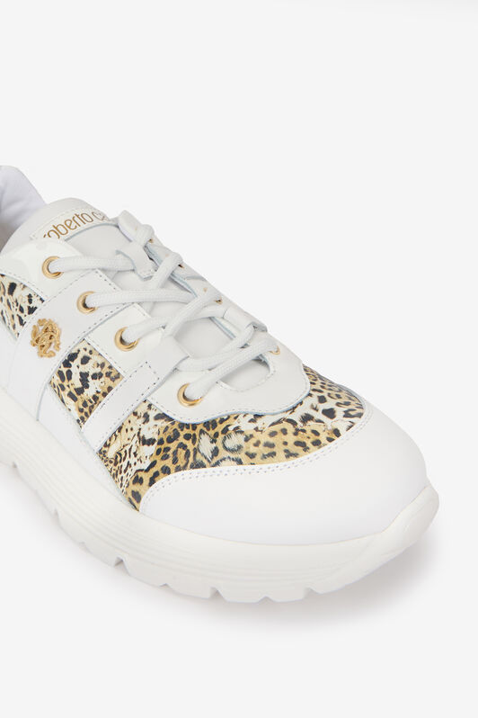 RC Sneakers Bianche e Leopardate Con Logo RC Sneakers Bianche e Leopardate Con Logo WHITE/JAGUAR QOS01G-PZO13