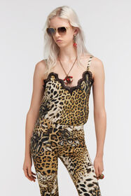 RC Top with Jaguar Skin print Light Brown SKT602-4QG34