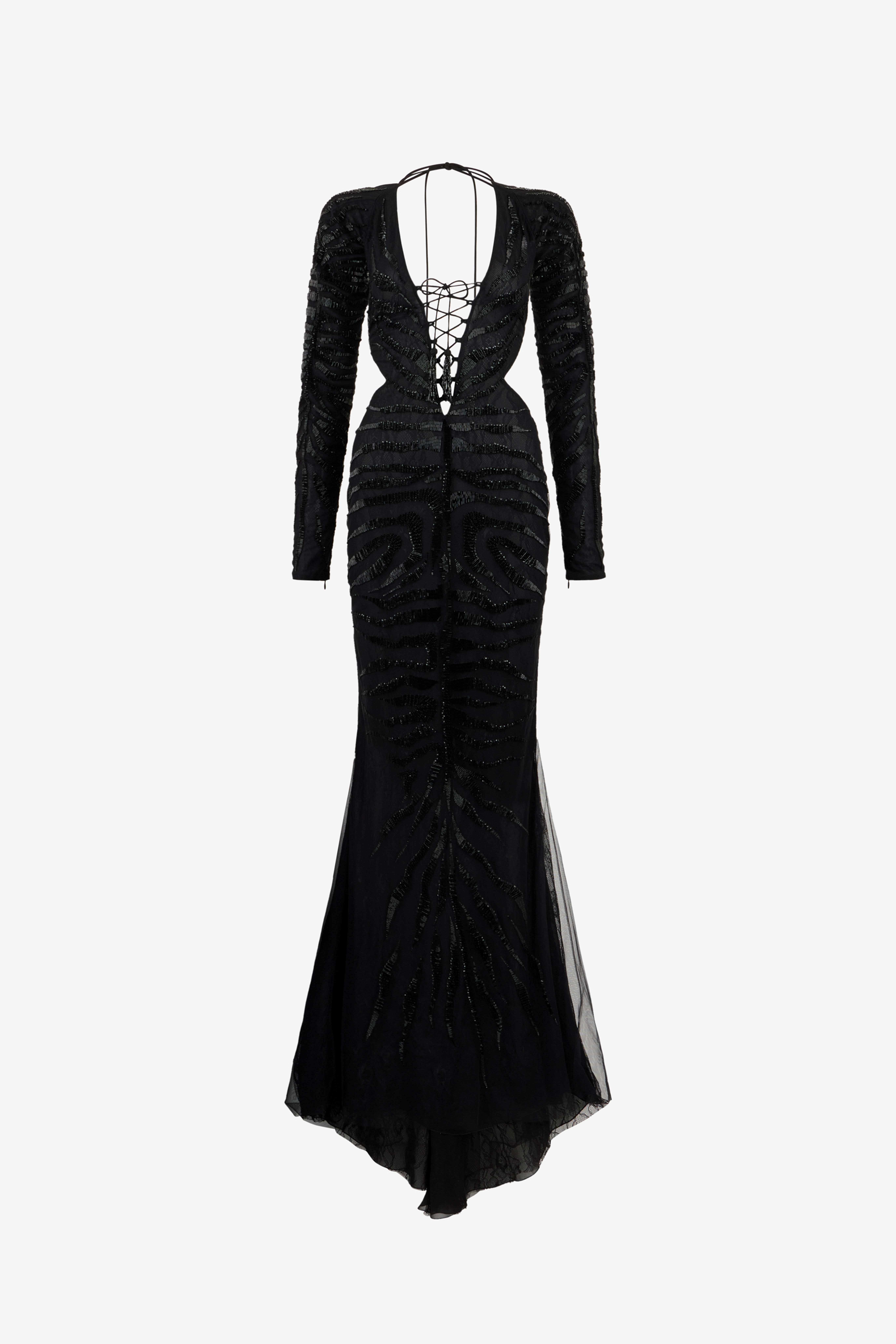 RC Long Ray Of Gold Sequined Dress RC Long Ray Of Gold Sequined Dress Black UKR138-RT022