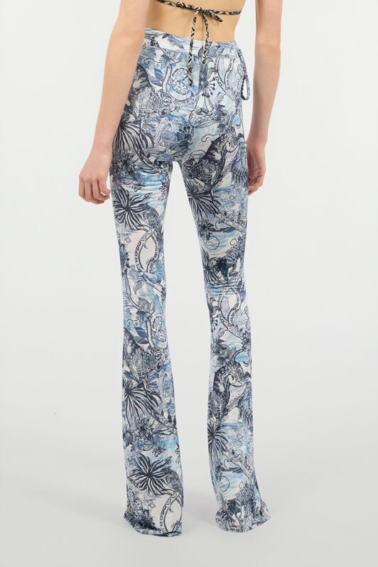 JC Pantalones Acampanados Con Estampado Integral JC Pantalones Acampanados Con Estampado Integral Azul claro UFT086-UF125