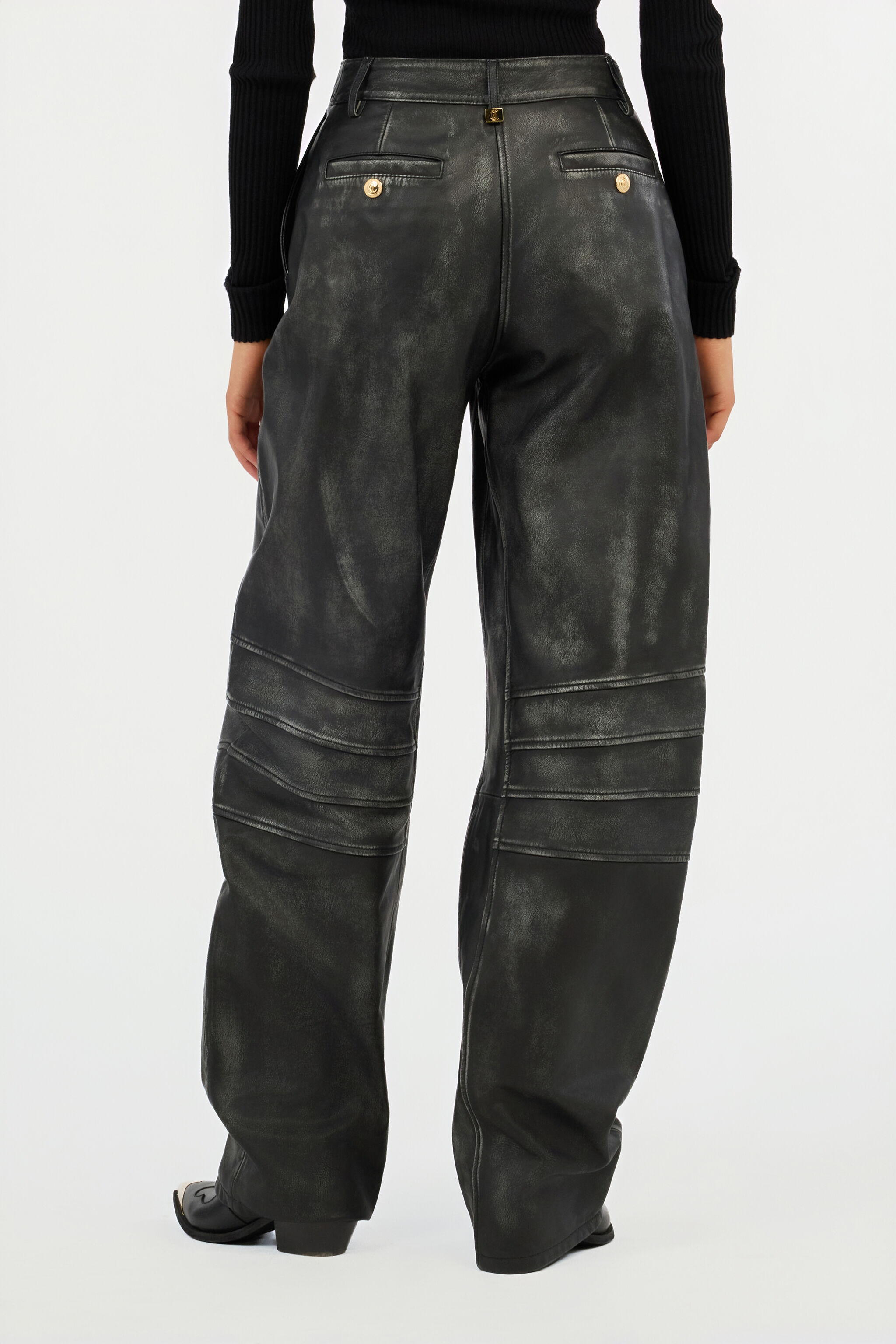 JC Black Leather Trousers BLACK VFT140-VF219