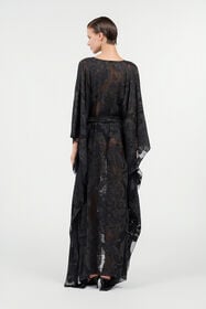 RC Sheer Silk Kaftan in Ornamental Black BLACK WKW011-SLR36