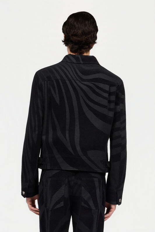 RC Samtjacke Mit Zebra-Print BLACK XNT401-PCT26