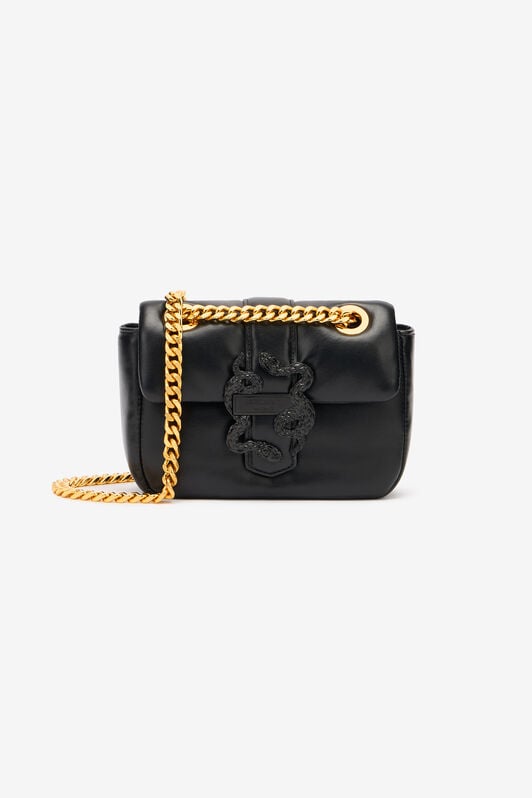 JC Small Crossbody Bag With Mirror Snake JC Small Crossbody Bag With Mirror Snake Black UFB058-UF427
