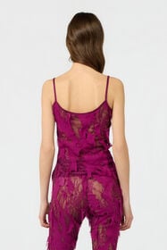 RC Top with Destroyed-Effect Lace CYCLAMEN XWT605-GG010