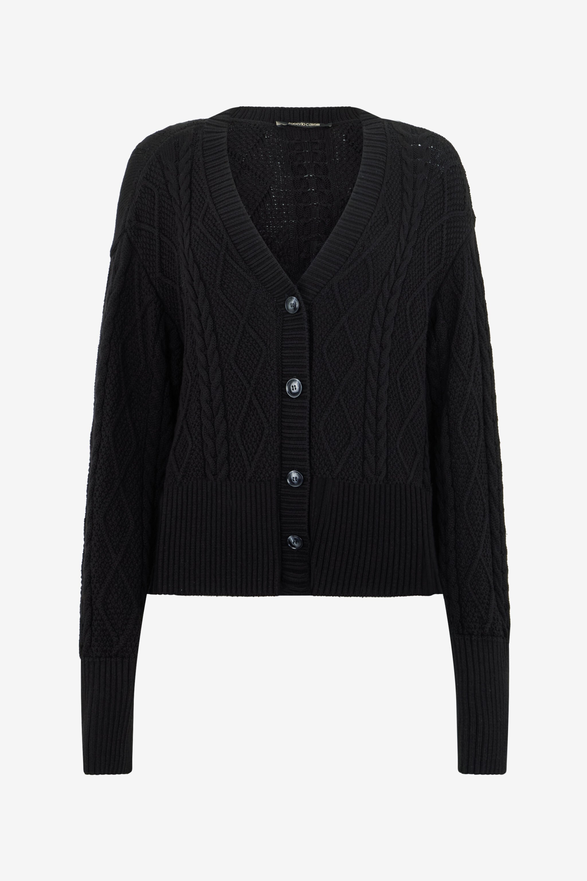 RC Black Cable-Knit Cardigan RC Black Cable-Knit Cardigan BLACK SOM60C-MG001