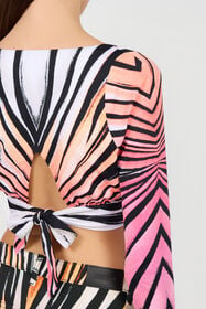 RC Ray Of Paradise Print Crop Top CORAL XKT603-OOM33