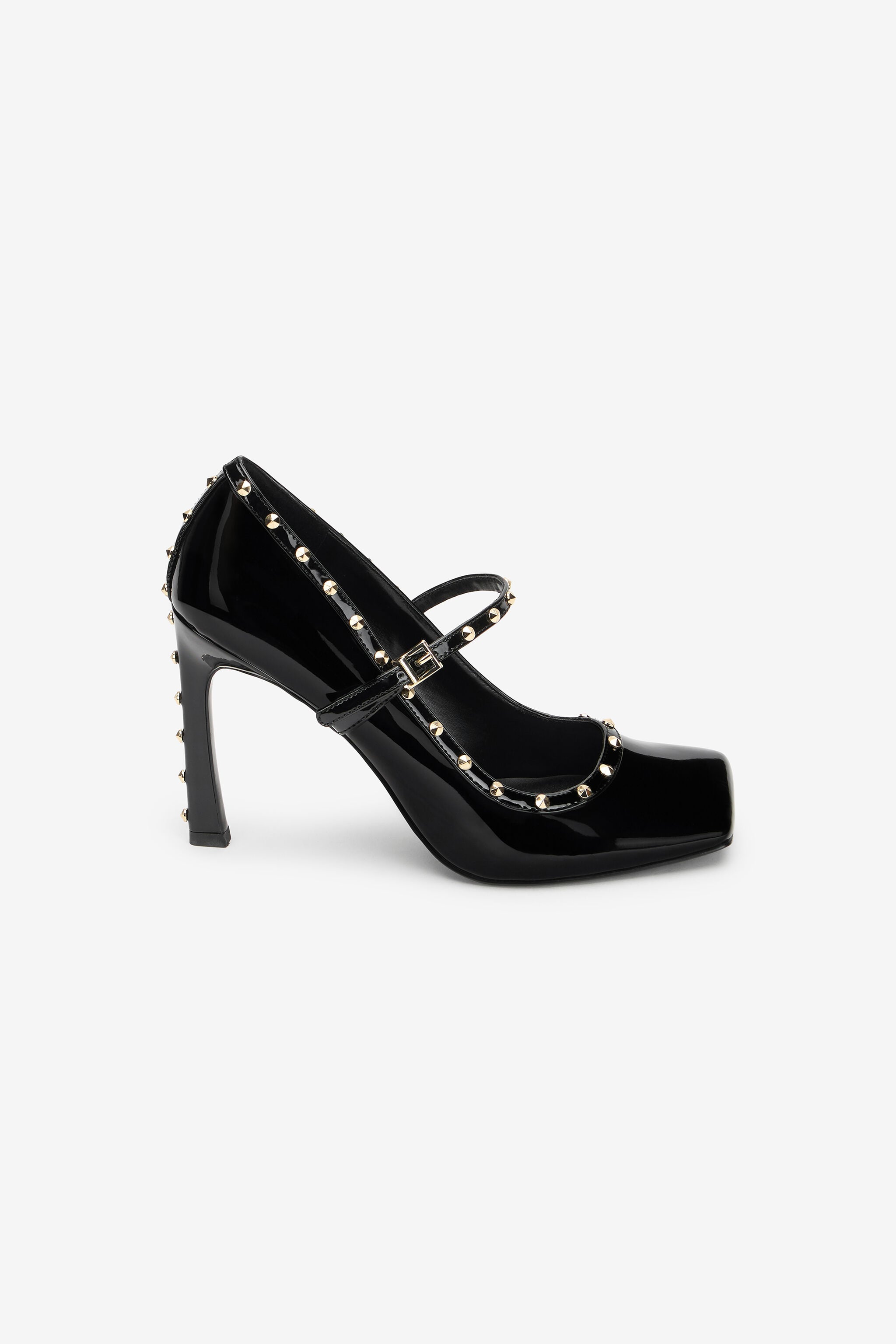 JC Patent Leather Mary Jane Pumps With Studs JC Patent Leather Mary Jane Pumps With Studs BLACK VFS109-VF637
