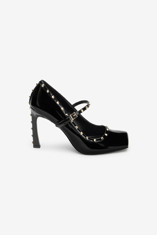 JC Patent Leather Mary Jane Pumps With Studs JC Patent Leather Mary Jane Pumps With Studs BLACK VFS109-VF637