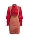 RC Gathered cut-out mini dress TERRACOTTA/MOKAITE IWT112-JJ050