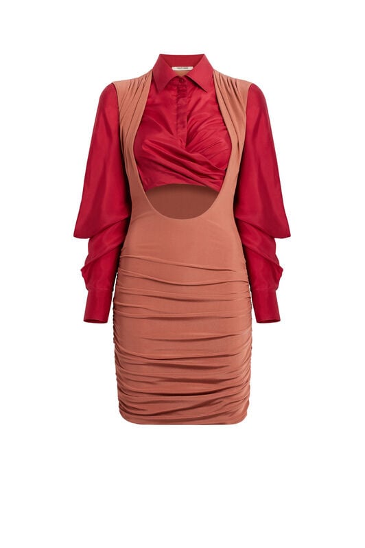 RC Gathered cut-out mini dress RC Gathered cut-out mini dress TERRACOTTA/MOKAITE IWT112-JJ050