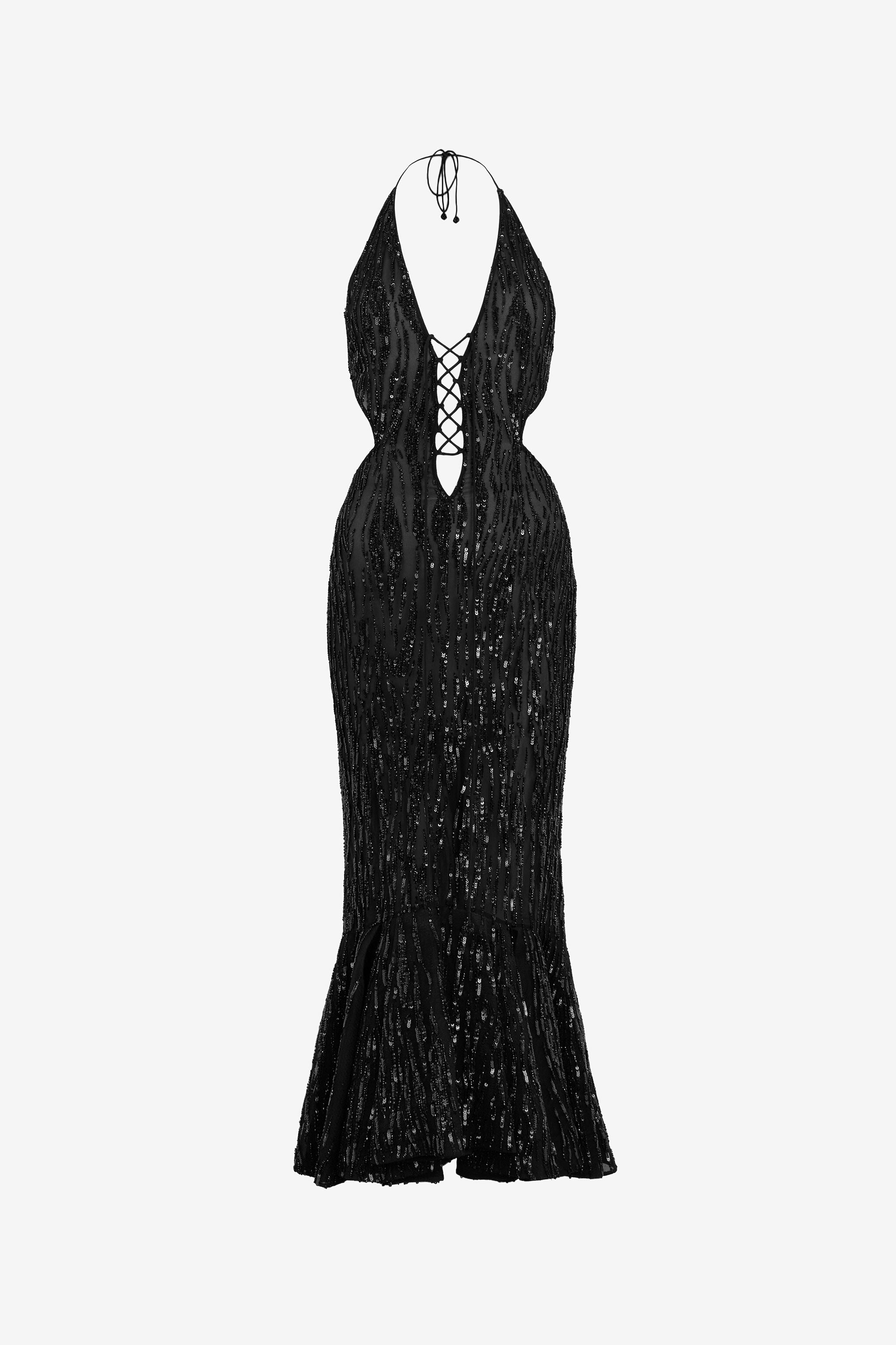 RC Long fitted dress with sequins and cut-out RC Long fitted dress with sequins and cut-out NERO VWR148-RP001