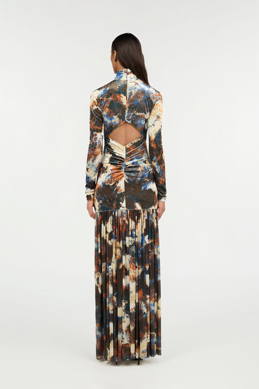 JC Estampado Rusty Stain Vestido Maxi MULTICOLOR SCURO VFT279-VF429