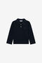 JU Navy Long Sleeve Polo With Embroidered Monogram JU Navy Long Sleeve Polo With Embroidered Monogram BLUE MEDVL XJT62G-KB009
