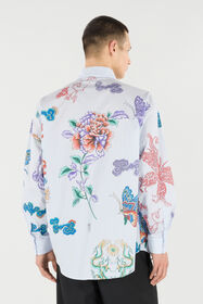RC Shirt With Dragon, Flowers And Butterflies WHITE LIGHT BLUE VRT722-CH106