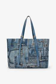 RC Shopping Bag Stampa Denim Patchwork JEANS WKB001-DLL01