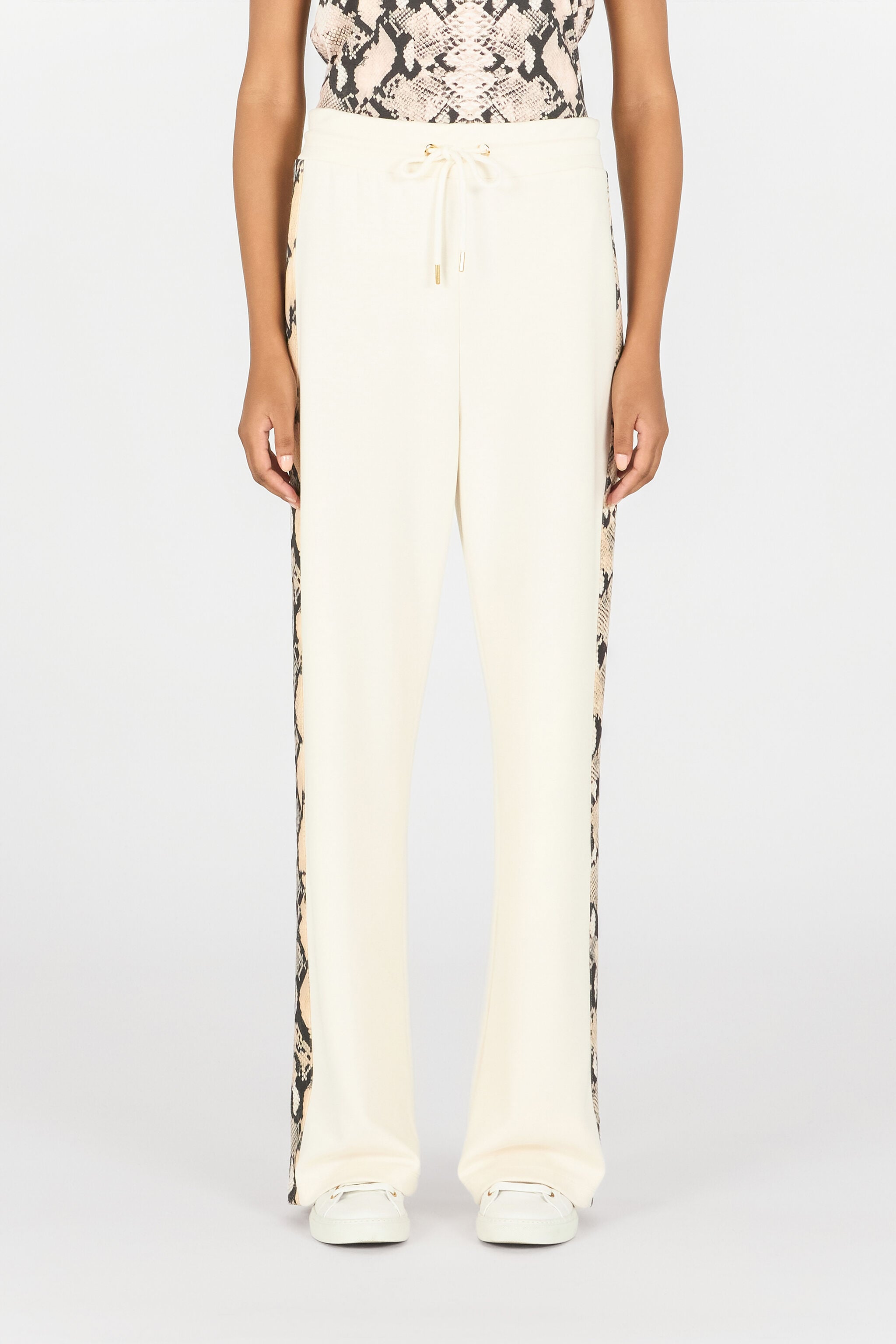 RC Trousers with snake bands Ivory OOT20A-CF054