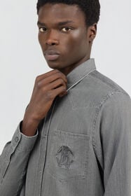 RC Grey Cotton Shirt with Embroidered Logo BLACK SOT70H-CH006