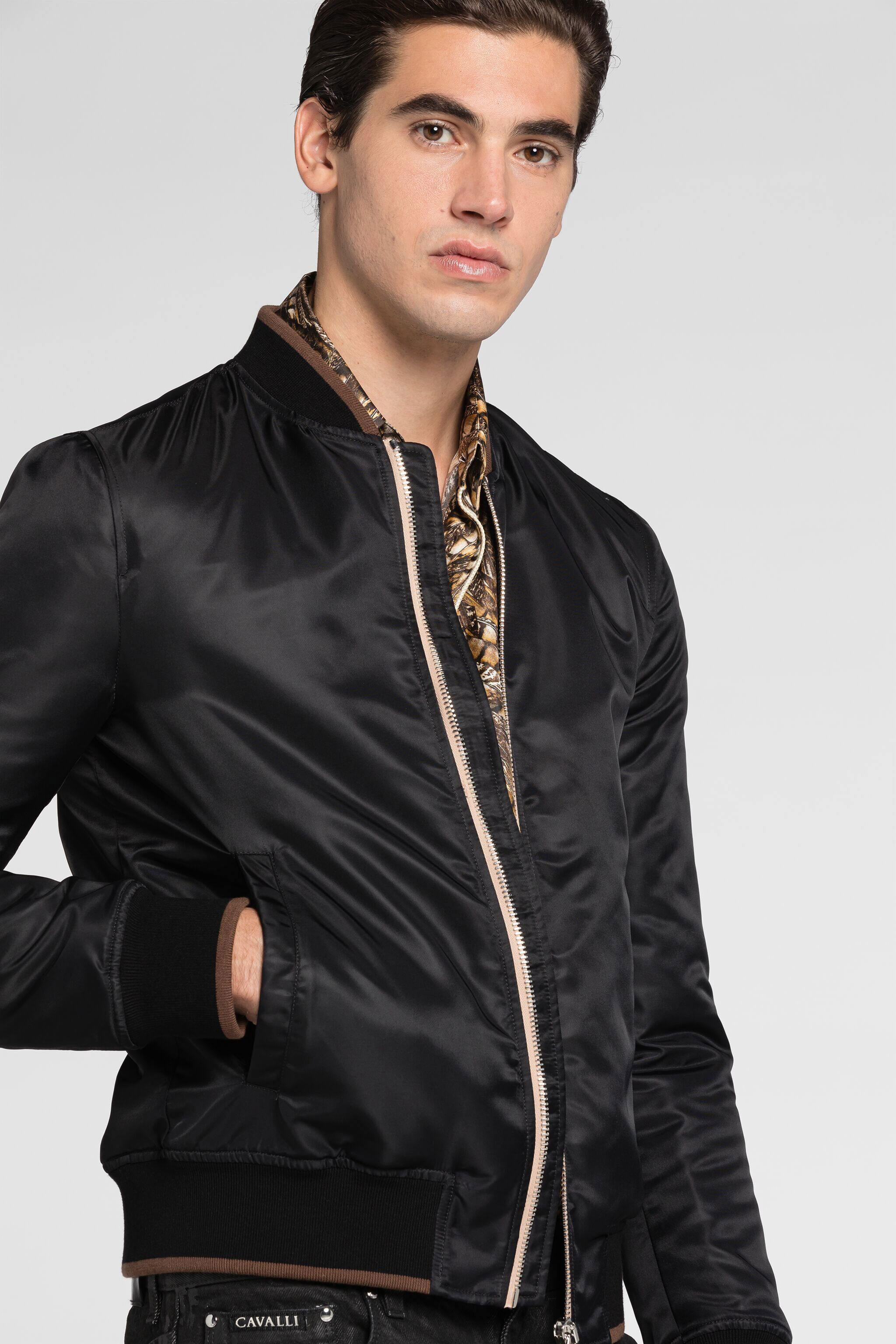 RC Embroidered animal motif bomber jacket RC Embroidered animal motif bomber jacket Black QRT527-RD051