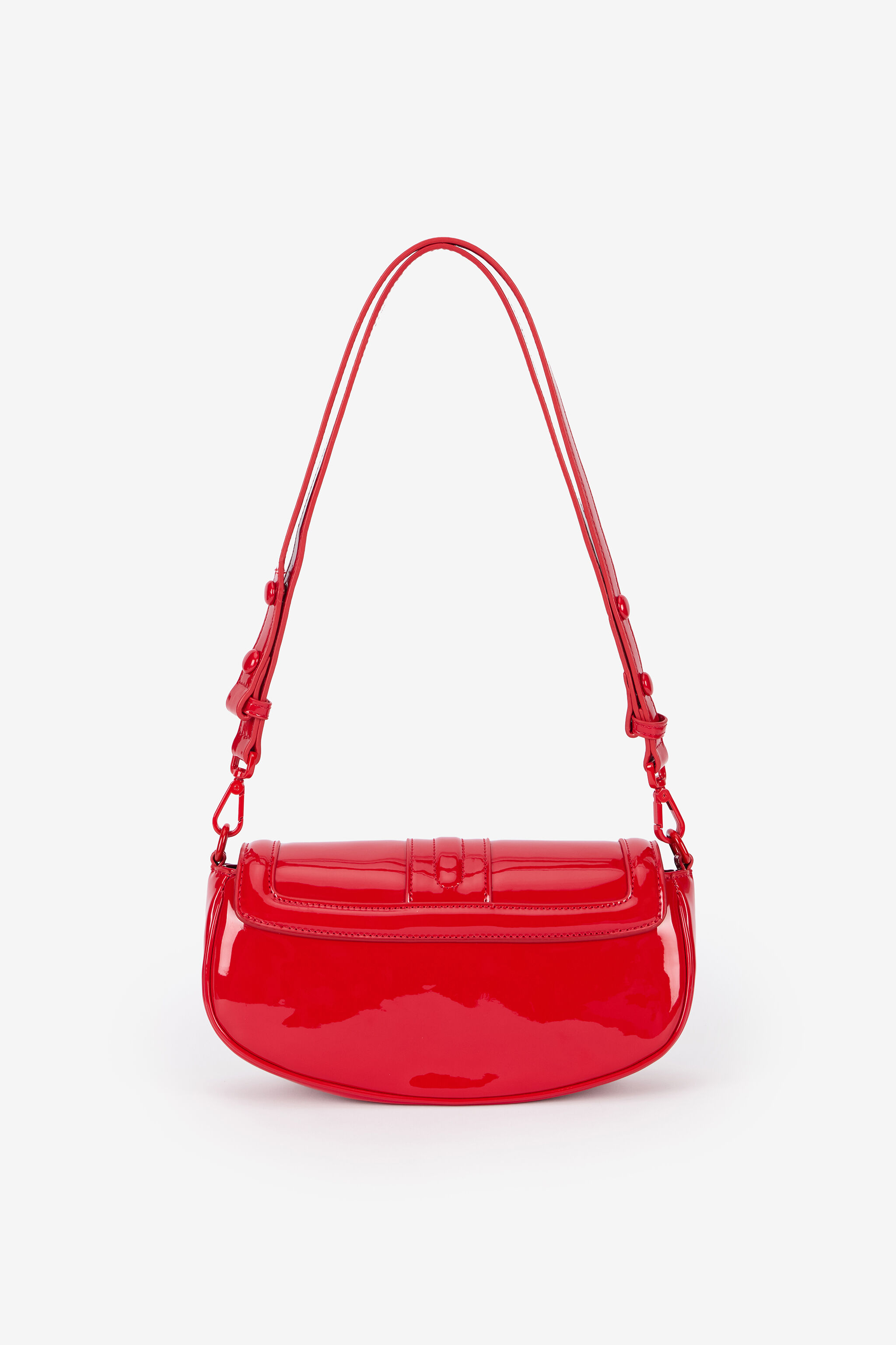 JC Red Glossy Shoulder Bag With Logo JC Red Glossy Shoulder Bag With Logo BLOOD VFB114-VF746