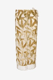RC Ivory Midi Skirt with Foliage Motif IVORY WWR305-FC007