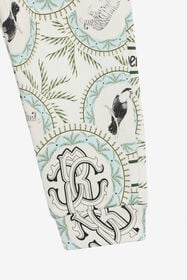 JU Pantaloni Stampa Maiolica IVORY/LIGHT BLUE UJT214-5OO42