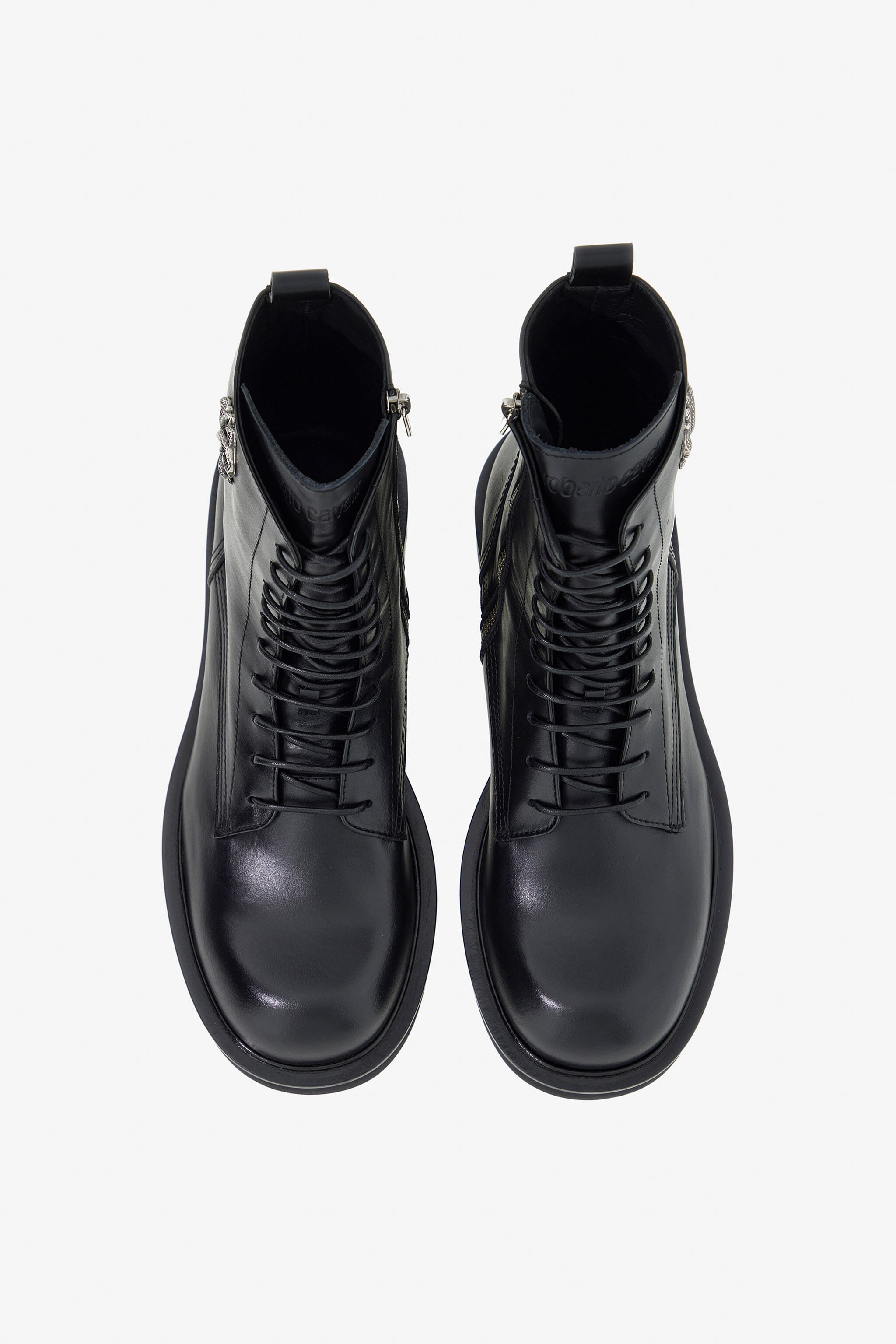 RC Black Combat Boots Monogram RC RC Black Combat Boots Monogram RC Black TRS033-PZ03A