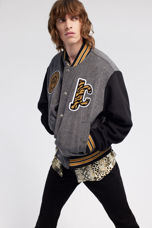 JC Just Cavalli Logo Bomber JC Just Cavalli Logo Bomber Grau RRT021-RR283